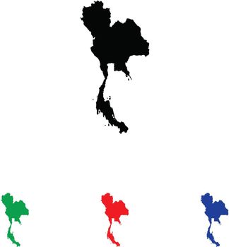 Thailand Icon Illustration with Four Color Variations