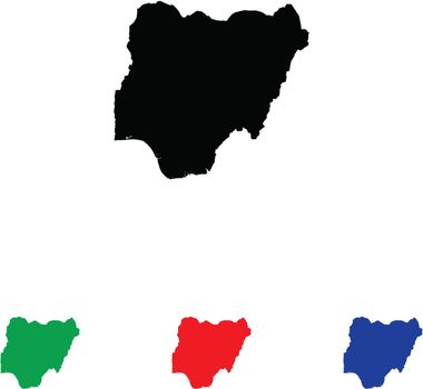 Nigeria Icon Illustration with Four Color Variations