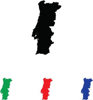 Portugal Icon Illustration with Four Color Variations