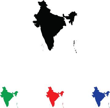 India Icon Illustration with Four Color Variations