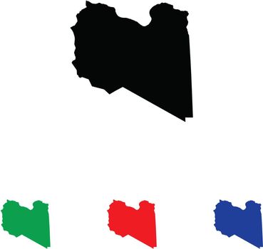 Libya Icon Illustration with Four Color Variations