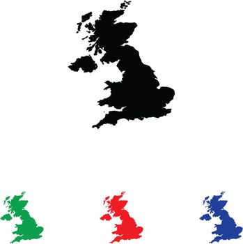 United Kingdom Icon Illustration with Four Color Variations