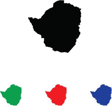 Zimbabwe Icon Illustration with Four Color Variations