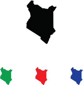 Kenya Icon Illustration with Four Color Variations