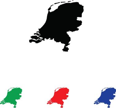 Netherlands Icon Illustration with Four Color Variations