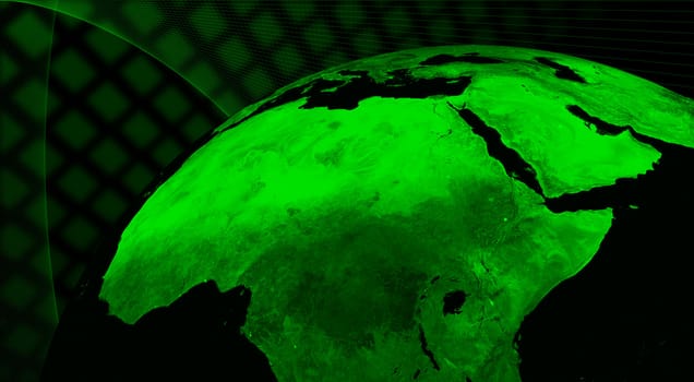 North Africa region technology concept. Elements of this image furnished by NASA.