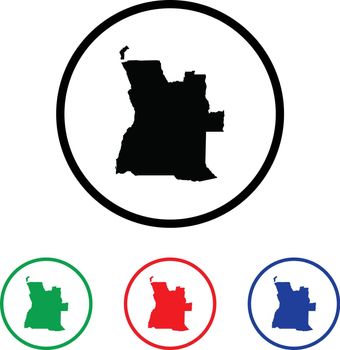Angola Icon Illustration with Four Color Variations