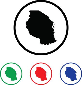 Tanzania Icon Illustration with Four Color Variations