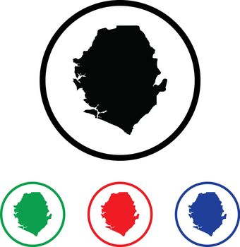 Sierra Leone Icon Illustration with Four Color Variations
