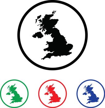 United Kingdom Icon Illustration with Four Color Variations