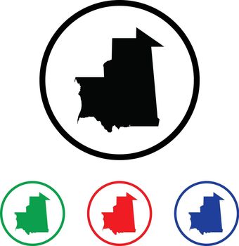 Mauritania Icon Illustration with Four Color Variations