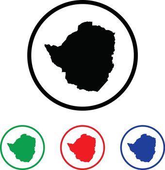 Zimbabwe Icon Illustration with Four Color Variations