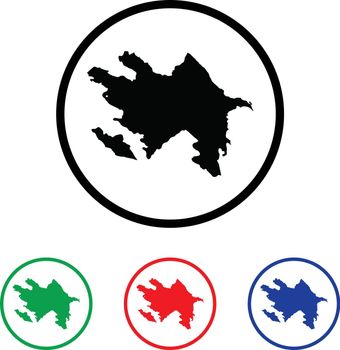 Azerbaijan Icon Illustration with Four Color Variations