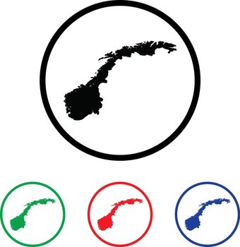 Norway Icon Illustration with Four Color Variations