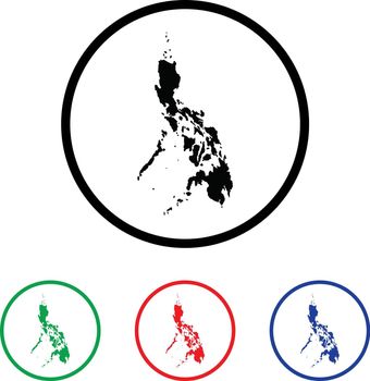 Philippines Icon Illustration with Four Color Variations