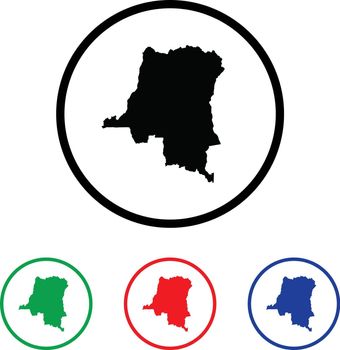 Democratic Republic of Congo Icon Illustration with Four Color Variations