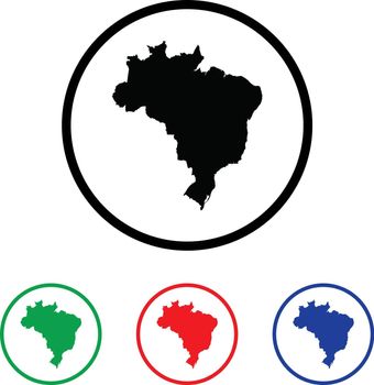 Brazil Icon Illustration with Four Color Variations