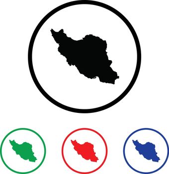 Iran Icon Illustration with Four Color Variations