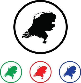 Netherlands Icon Illustration with Four Color Variations