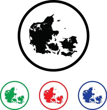 Denmark Icon Illustration with Four Color Variations