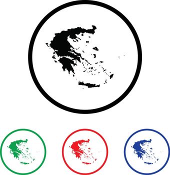 Greece Icon Illustration with Four Color Variations