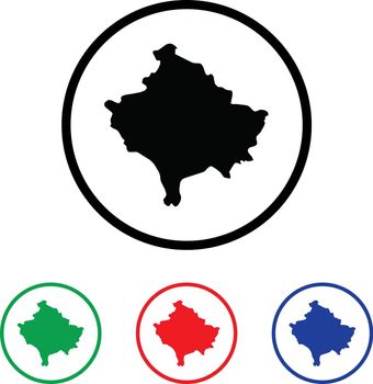 Kosovo Icon Illustration with Four Color Variations