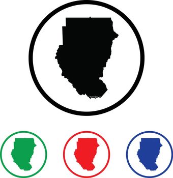 Sudan Icon Illustration with Four Color Variations
