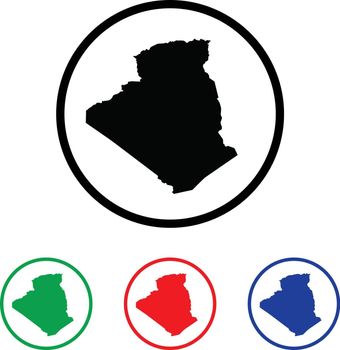 Algeria Icon Illustration with Four Color Variations