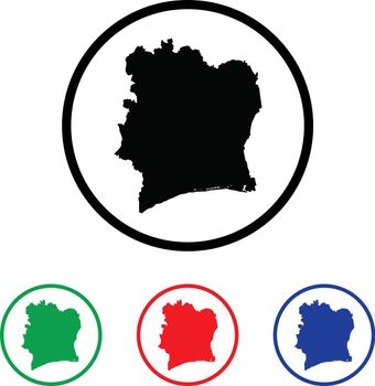 Cote Divoire Icon Illustration with Four Color Variations