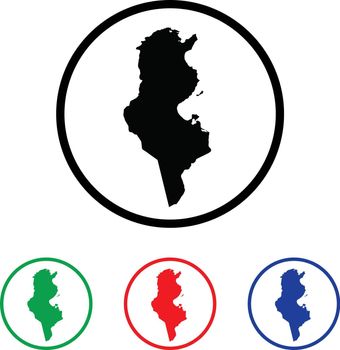 Tunisia Icon Illustration with Four Color Variations