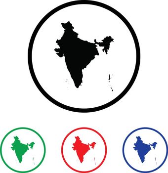 India Icon Illustration with Four Color Variations
