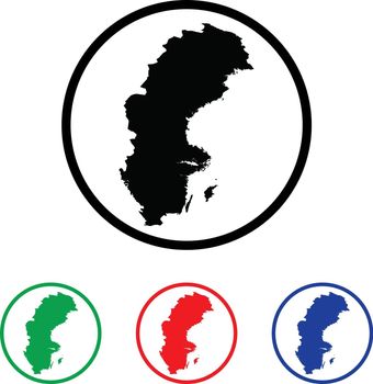 Sweden Icon Illustration with Four Color Variations