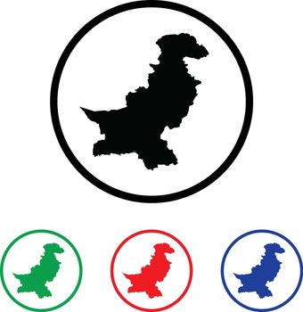 Pakistan Icon Illustration with Four Color Variations