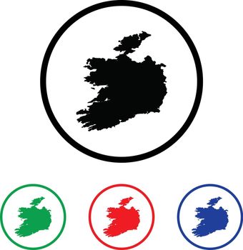 Ireland Icon Illustration with Four Color Variations