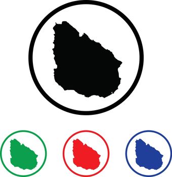 Uruguay Icon Illustration with Four Color Variations