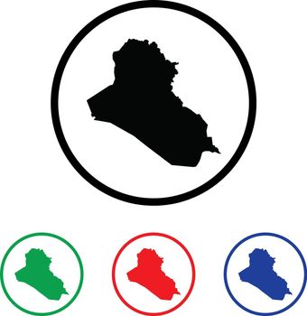 Iraq Icon Illustration with Four Color Variations