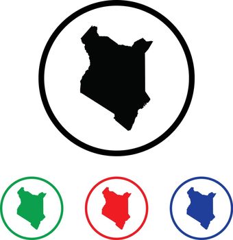 Kenya Icon Illustration with Four Color Variations