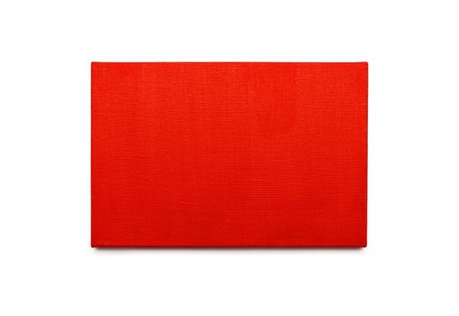 red canvas on a stretcher. isolated on white