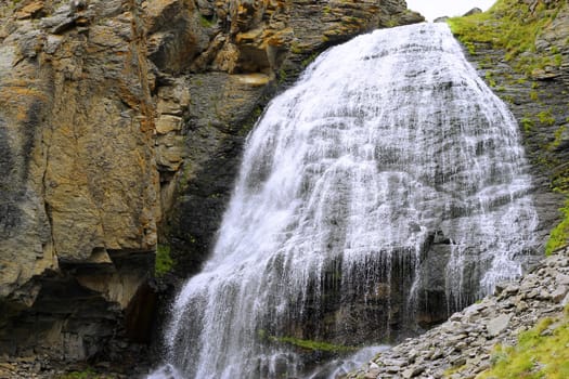 Waterfall Girlish Braids between the mountains of Northern Caucas
