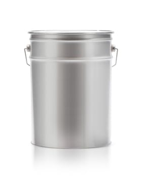 Metal painting Pail isolated on white, (clipping work path included).