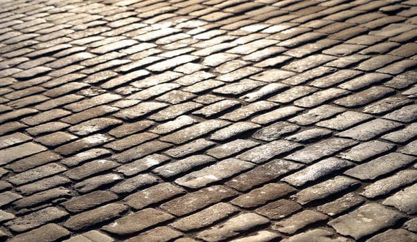 Cobblestone pavement