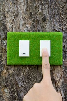 turn off the light ,save energy concept