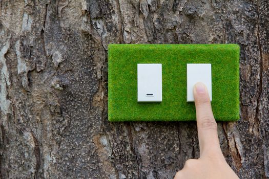 turn off the light ,save energy concept