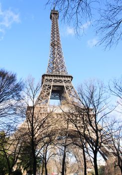 Eiffel Tower at day in Paris, France.