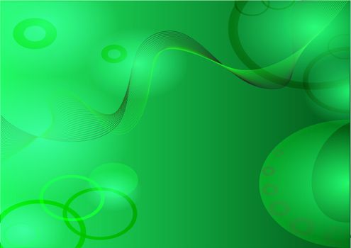 Abstract  green background, dynamic lines, illustration, vector, graphic, wave, design