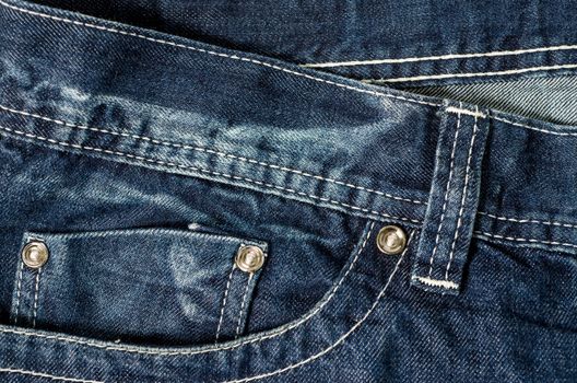 Denim Pocket Closeup ; texture background of jeans and pockets