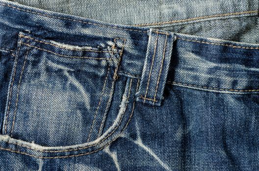 Denim Pocket Closeup ; texture background of jeans and pockets