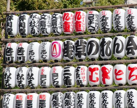 Japanese paper lanterns get Temple in asakusa
