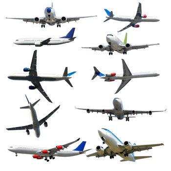 Collection with many planes on a clean white background. 3500 x 3500 pixels