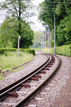 Curved Railway taken in an austrian Landscape